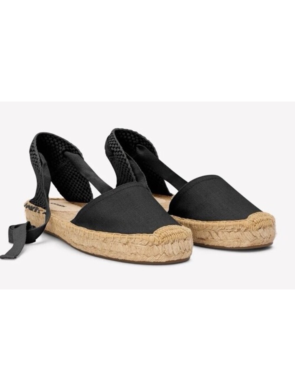 NIB Soludos Women's Size 7-7.5 Shoes The Lauren Lace Up Espadrille Noche Black